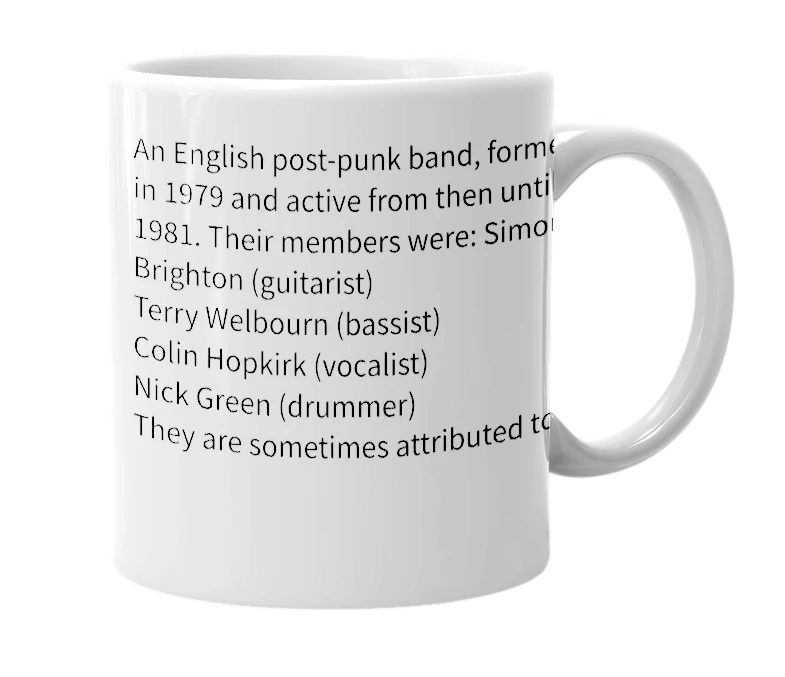 White mug with the definition of 'The Sinking Ships'