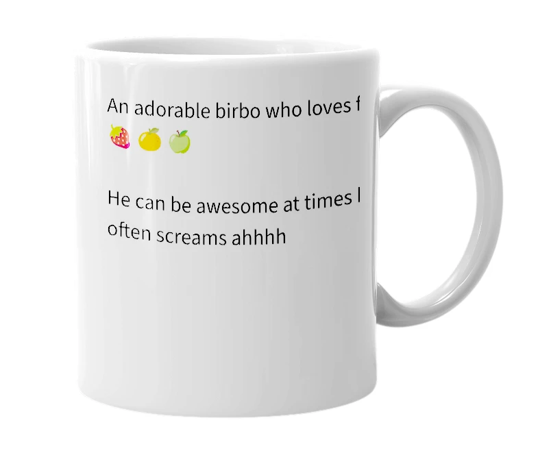 White mug with the definition of 'An Archie bird'