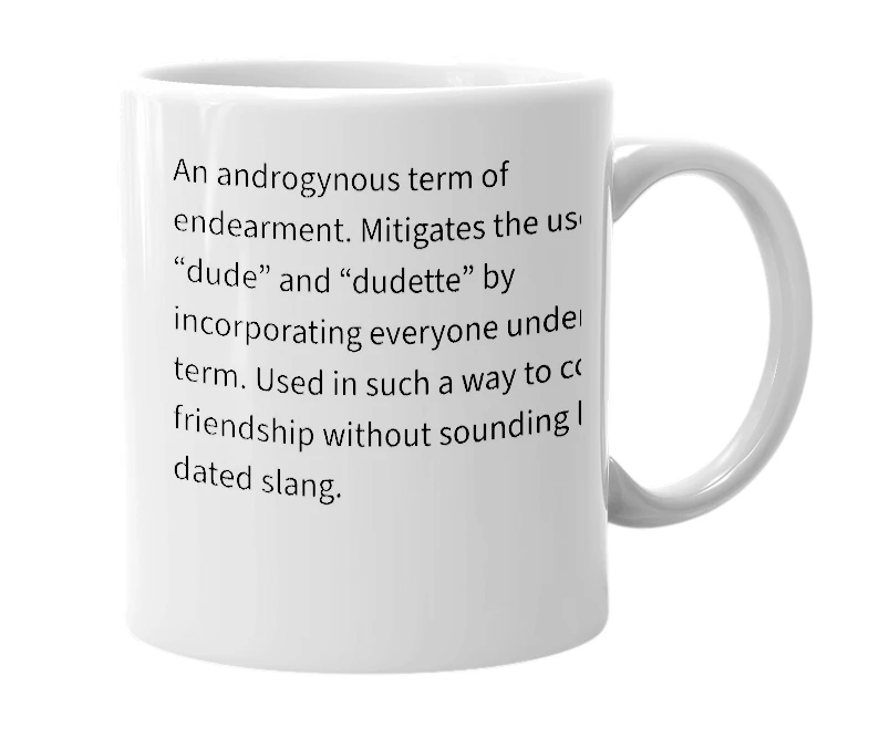 White mug with the definition of 'Dood'