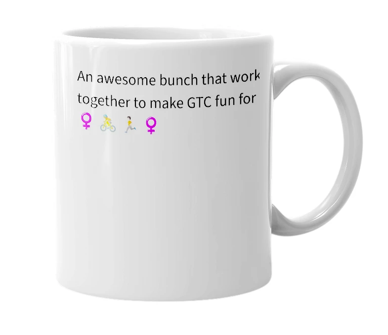 White mug with the definition of 'GTC Committee'