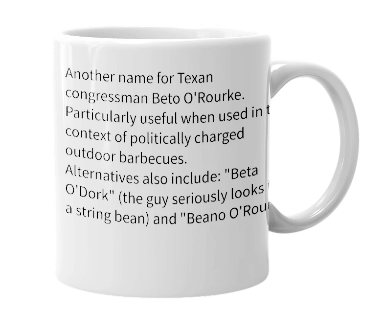 White mug with the definition of 'Bite O' Pulled Pork'