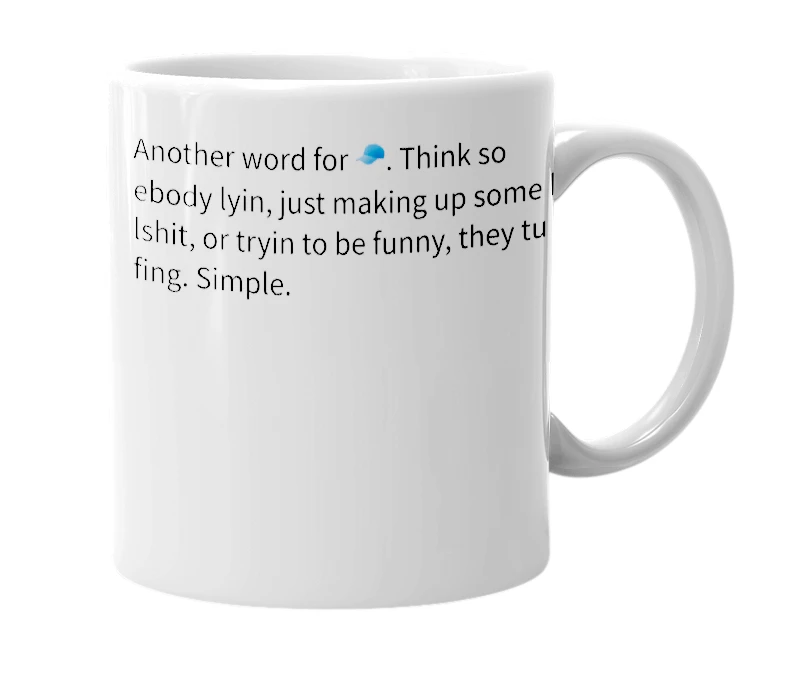 White mug with the definition of 'TURF'