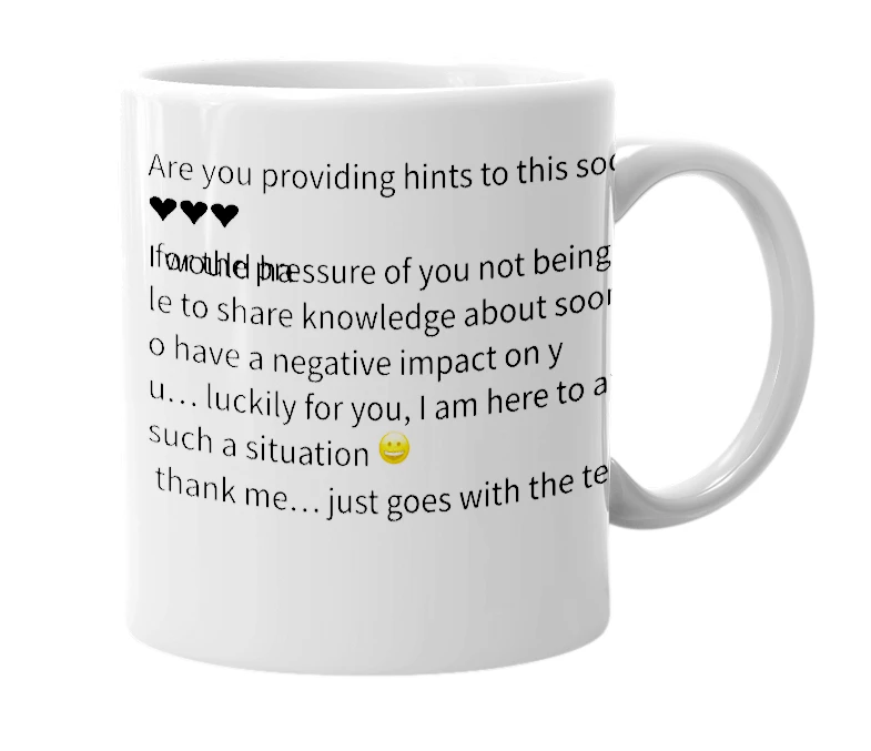 White mug with the definition of 'So'