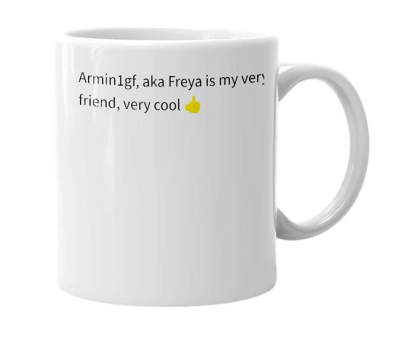 White mug with the definition of 'armin1gf'