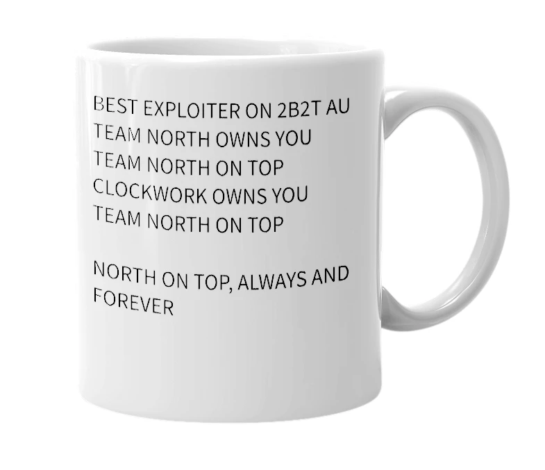 White mug with the definition of 'northh'