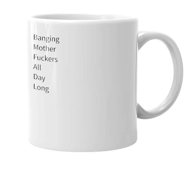 White mug with the definition of 'BMFADL'