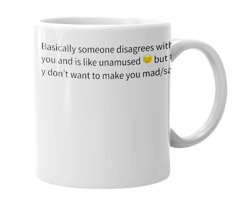 White mug with the definition of 'Alright I guess'