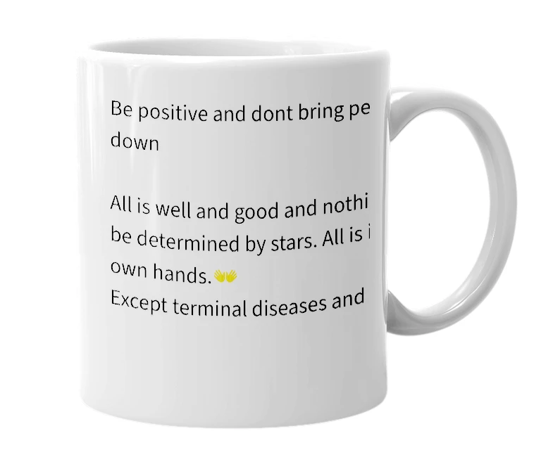 White mug with the definition of 'Akarsh'