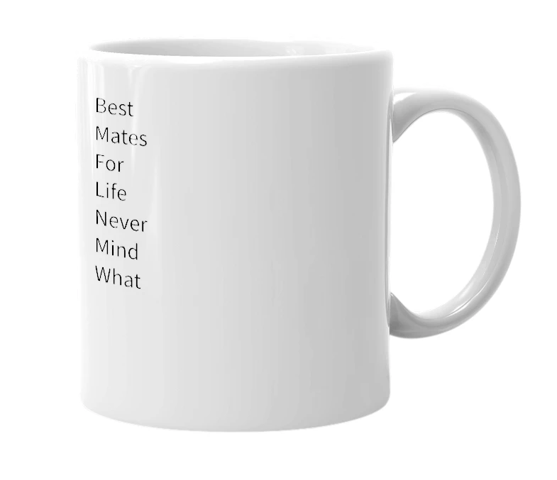 White mug with the definition of 'bmflnmw'