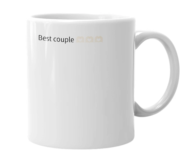 White mug with the definition of 'Dillon and Emily'