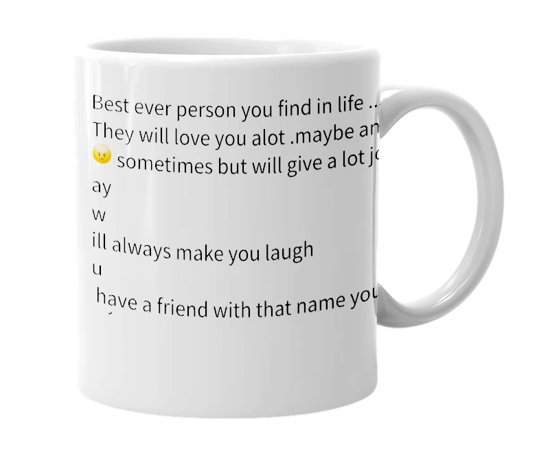 White mug with the definition of 'Shifali'