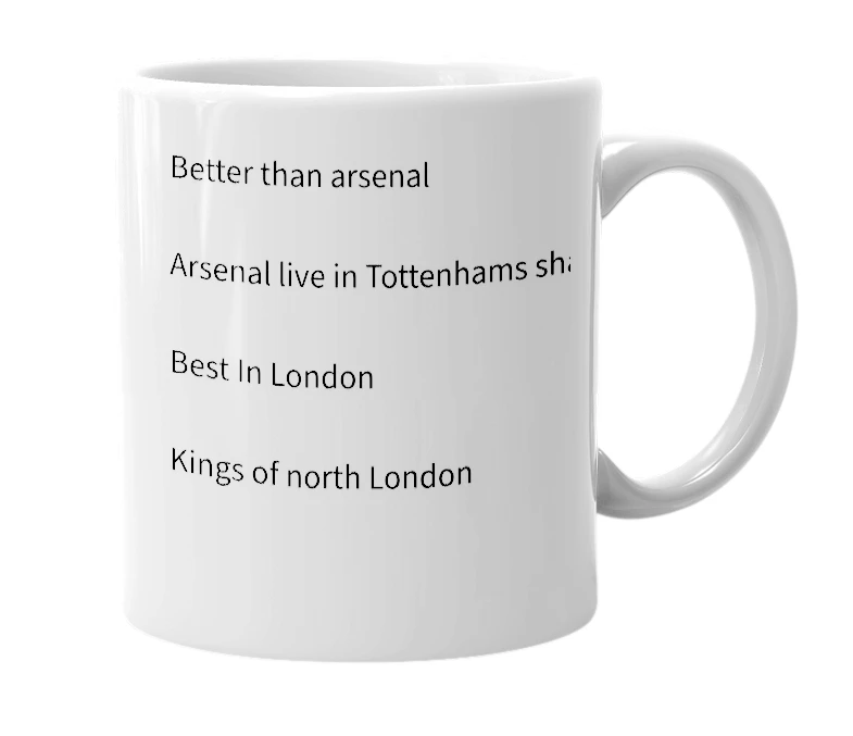 White mug with the definition of 'Tottenham Hotspur'