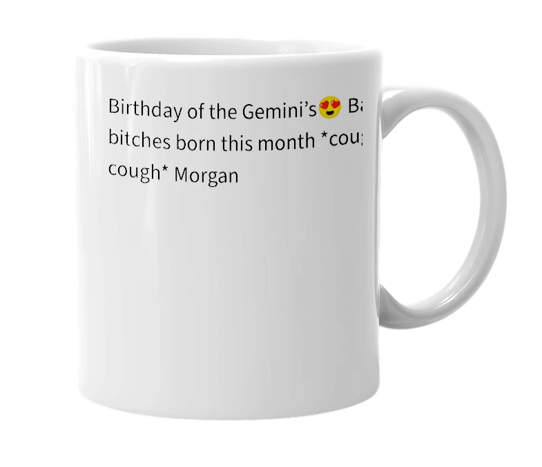 White mug with the definition of 'june 8'
