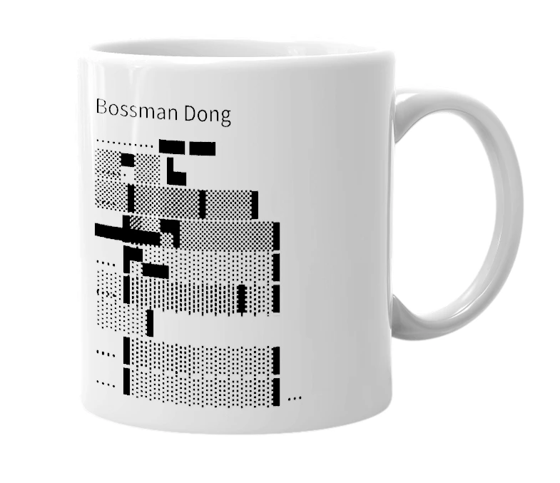White mug with the definition of 'bossman dong'