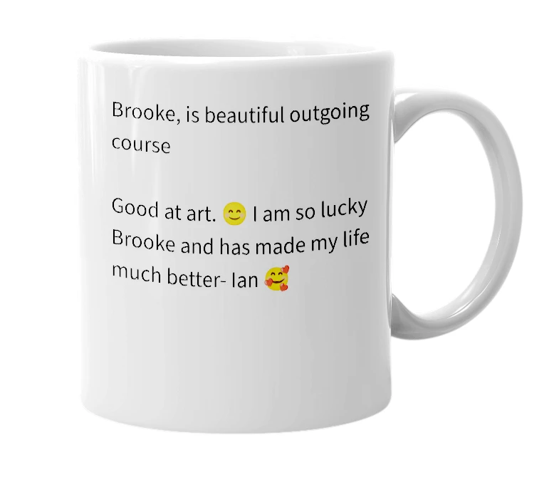 White mug with the definition of 'My Brooke'