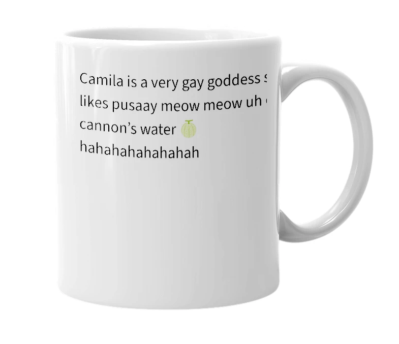 White mug with the definition of 'Camila'