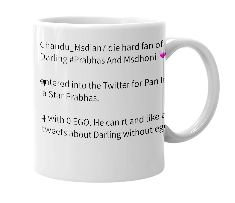 White mug with the definition of 'Chandu_Msdian7'