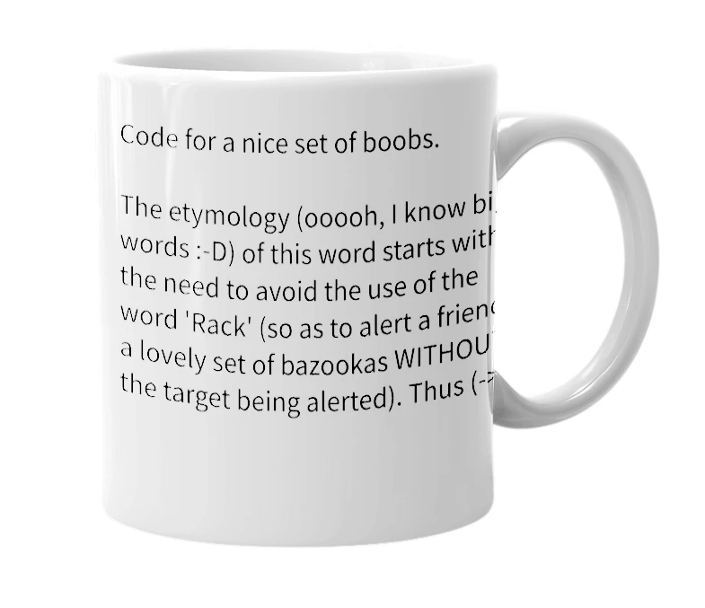 White mug with the definition of 'cadburys'