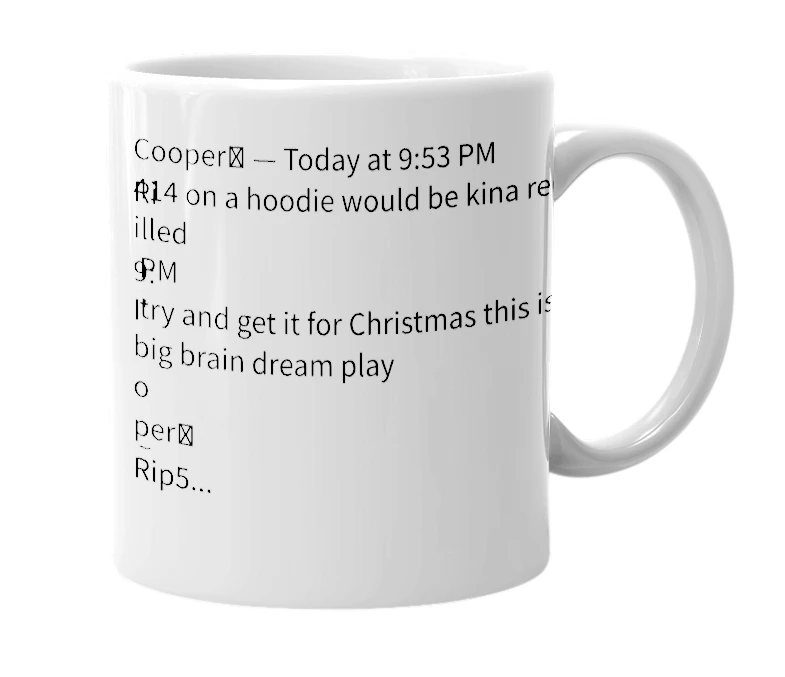 White mug with the definition of 'Rip5414'