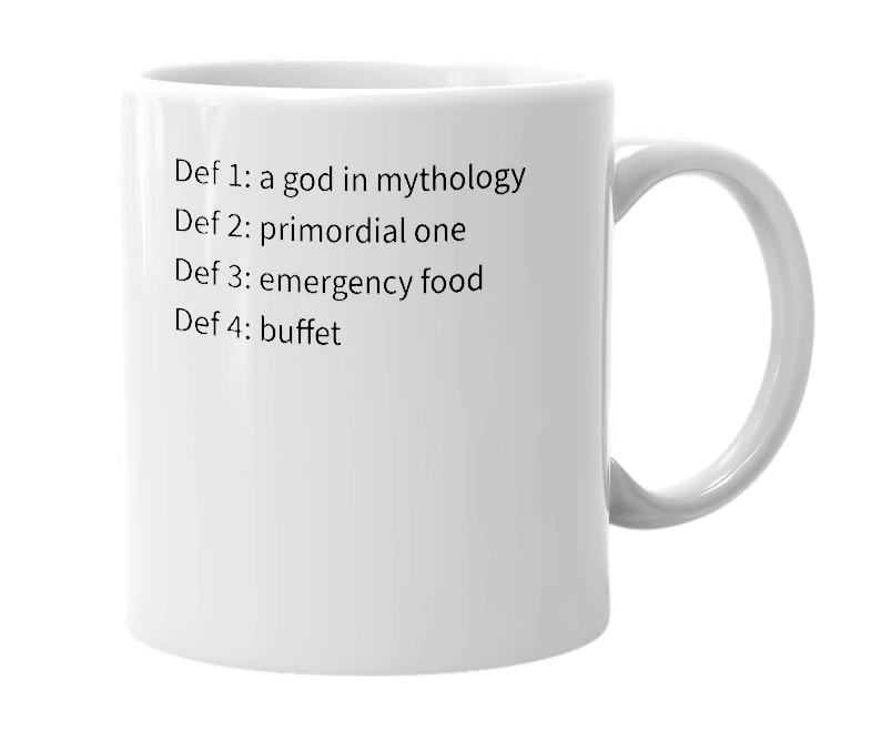 White mug with the definition of 'Paimon'