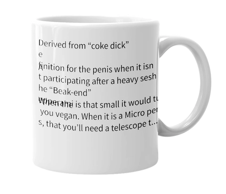 White mug with the definition of 'Krill dick'