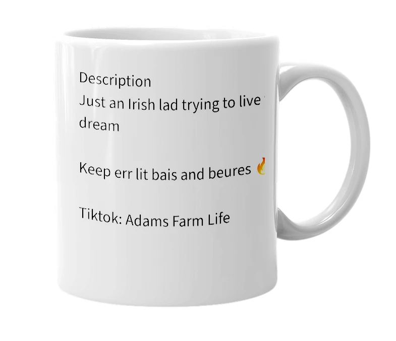 White mug with the definition of 'Adam Doyle'