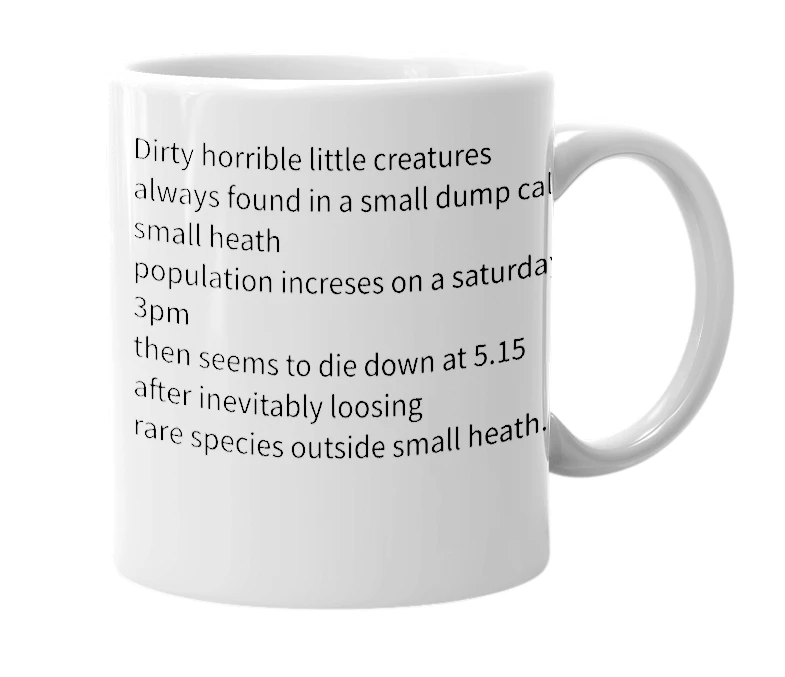 White mug with the definition of 'bluenose bastard'