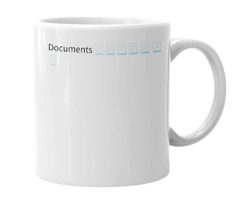 White mug with the definition of 'documents'