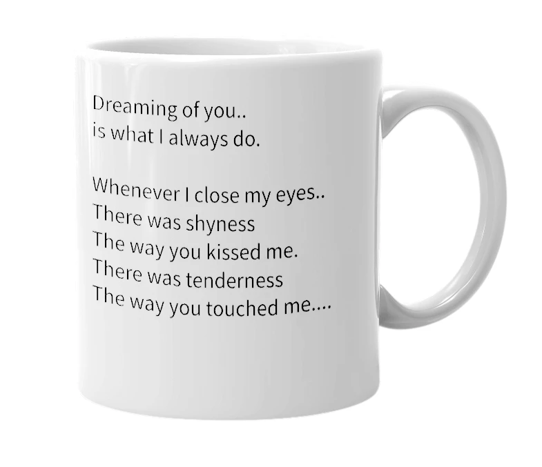 White mug with the definition of 'Dreaming'