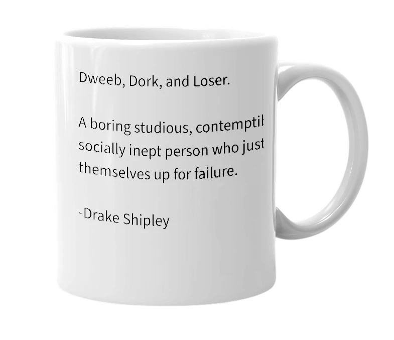 White mug with the definition of 'DDL'