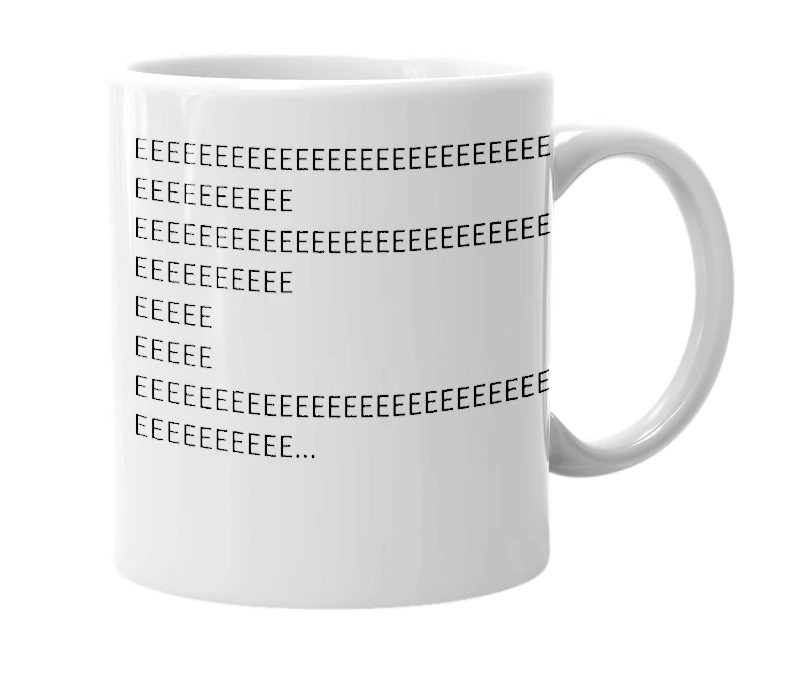 White mug with the definition of 'RUSH E'