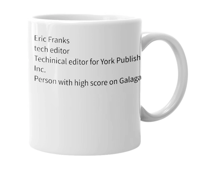 White mug with the definition of 'Frankish'