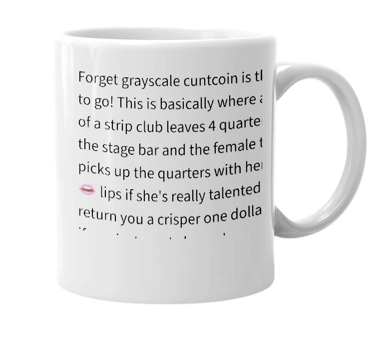 White mug with the definition of 'Cuntcoin'