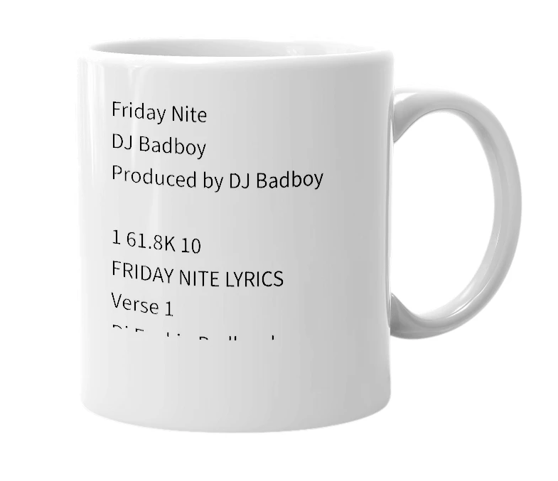 White mug with the definition of 'DJ fuckin badboy'