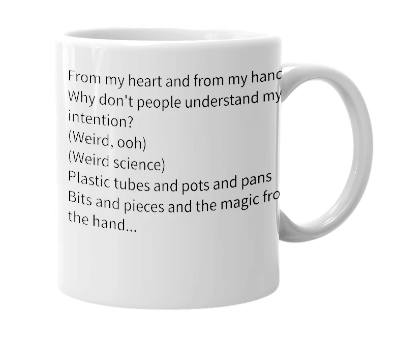 White mug with the definition of 'Weird Science'