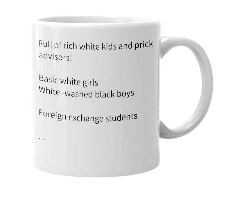 White mug with the definition of 'North Gwinnett high school'