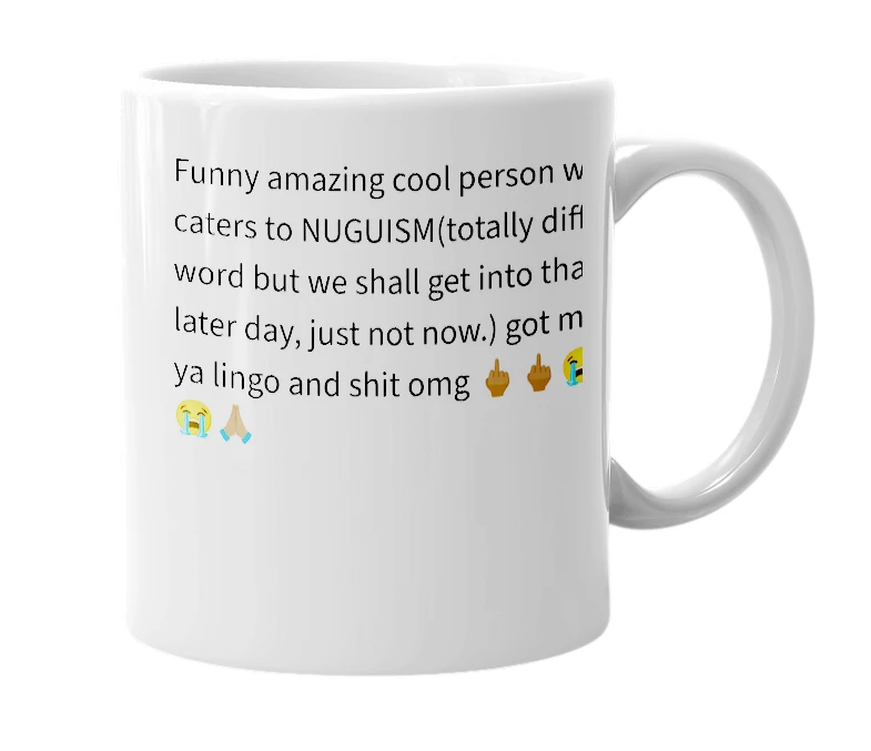 White mug with the definition of 'Xochi'