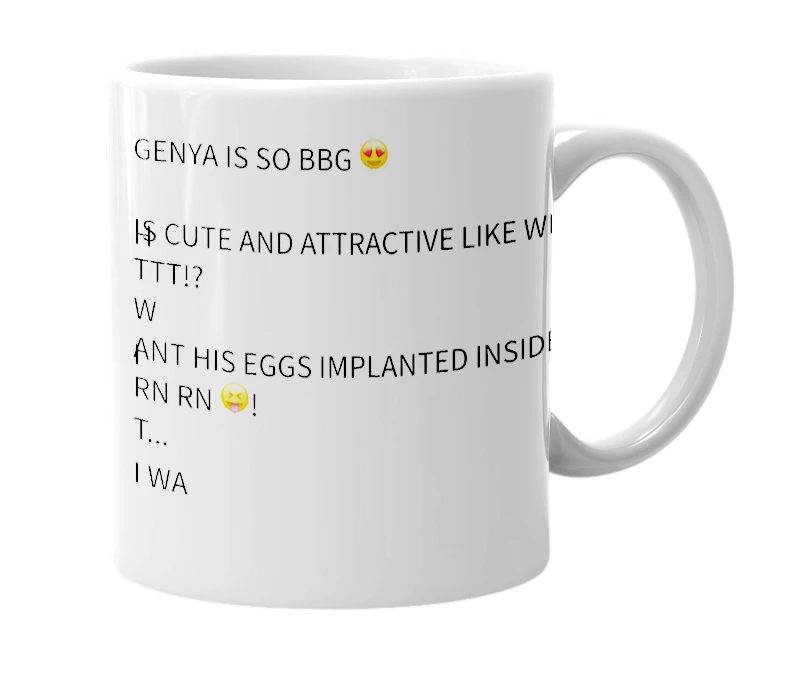 White mug with the definition of 'Genya Shinazugawa'