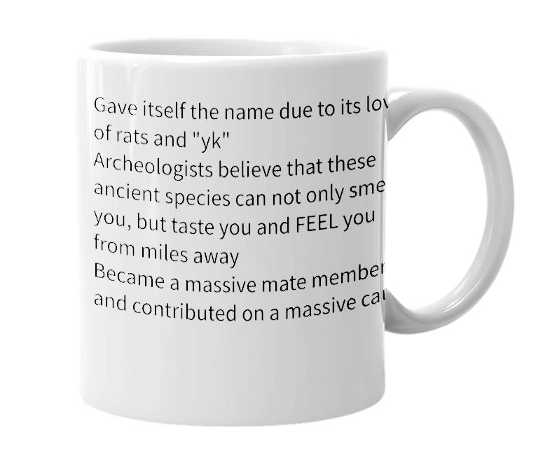 White mug with the definition of 'Ratiti'