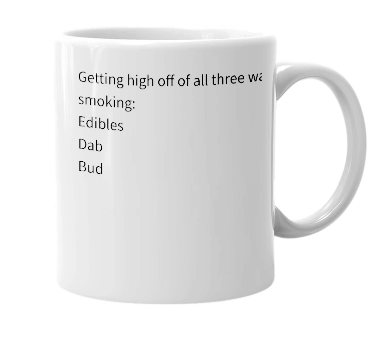 White mug with the definition of 'High-fecta'
