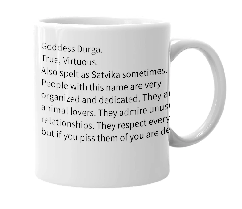 White mug with the definition of 'Satobika'