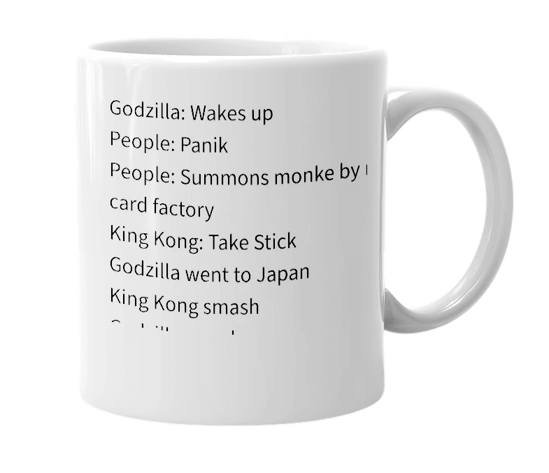 White mug with the definition of 'In the nutshell'