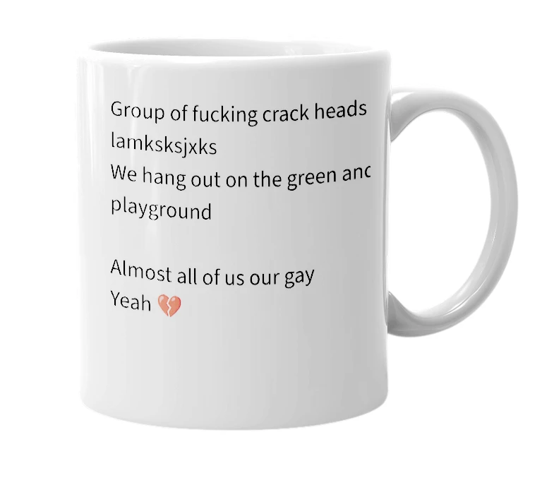 White mug with the definition of 'The Green Armada'