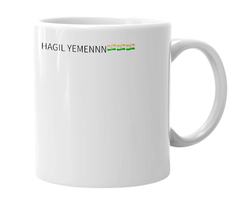 White mug with the definition of 'Yemen'
