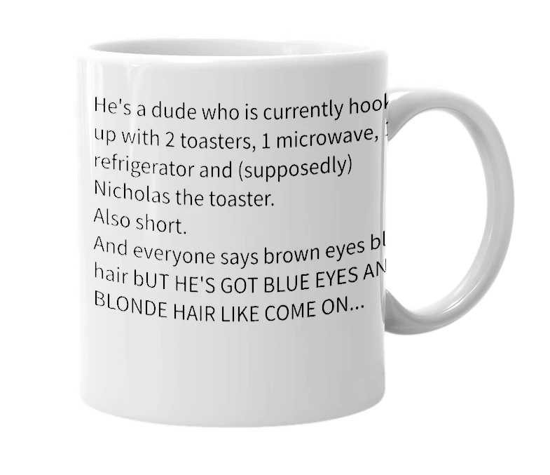 White mug with the definition of 'Lucas Pratt'