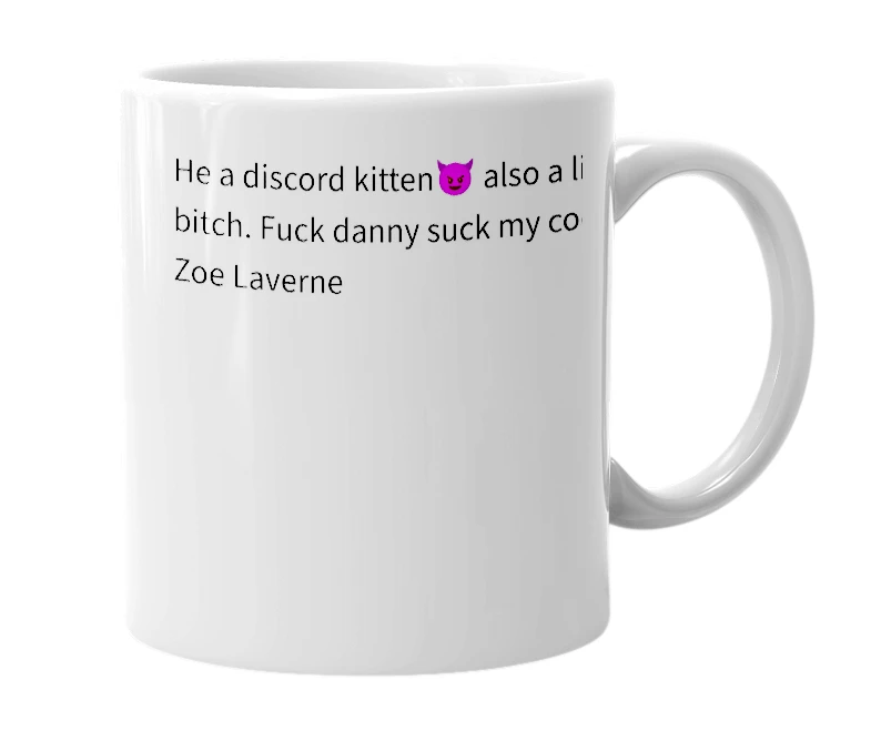 White mug with the definition of 'danny wanny'
