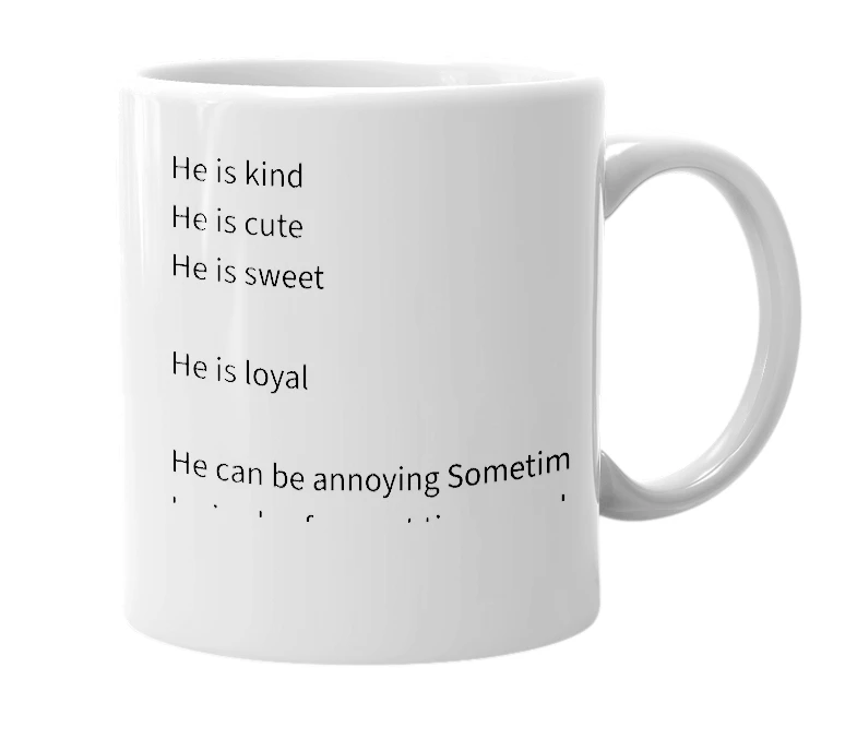 White mug with the definition of 'Makari'