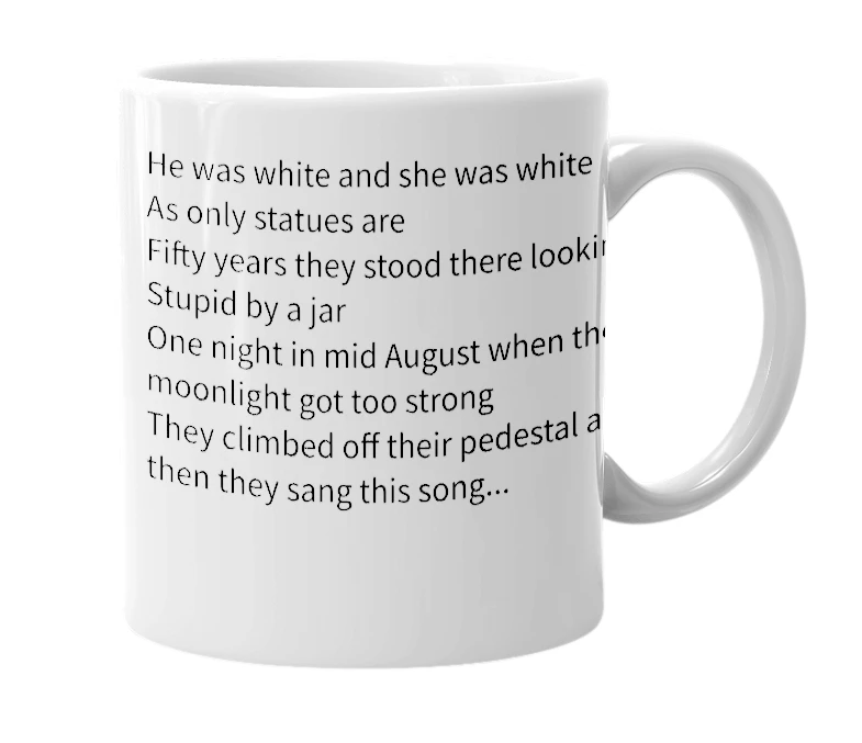 White mug with the definition of 'Underwater Moonlight'