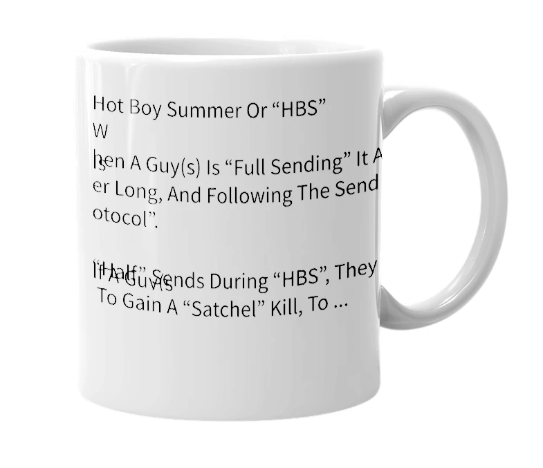 White mug with the definition of 'Hot Boy Summer'