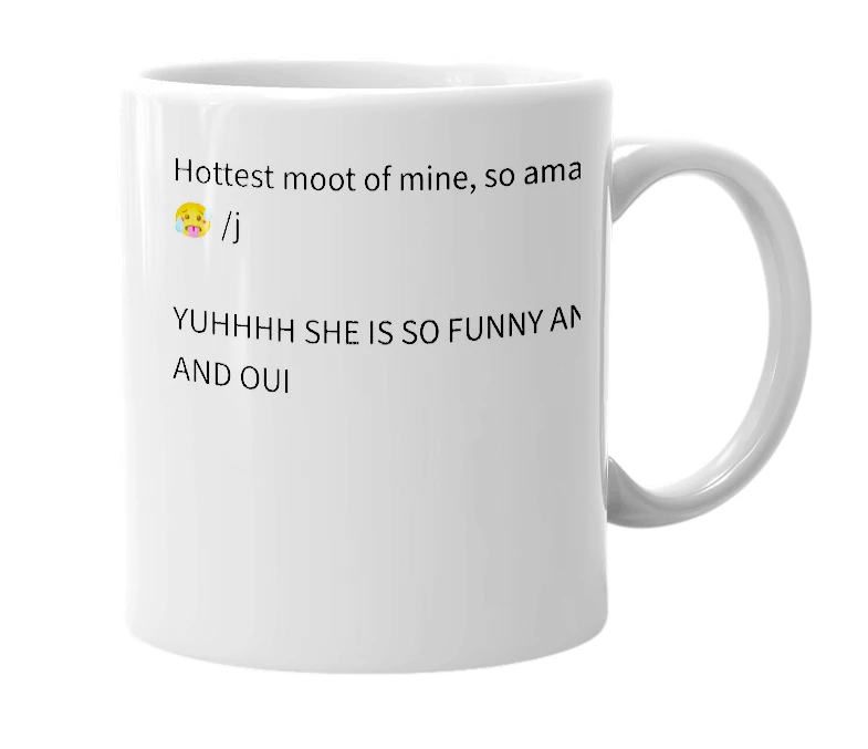 White mug with the definition of 'Whisper_here'